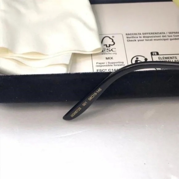 GUCCI Aviator Gold and Gray Aviator Sunglasses Unisex GG0062S GG0062S-011 NWT - Picture 7 of 8